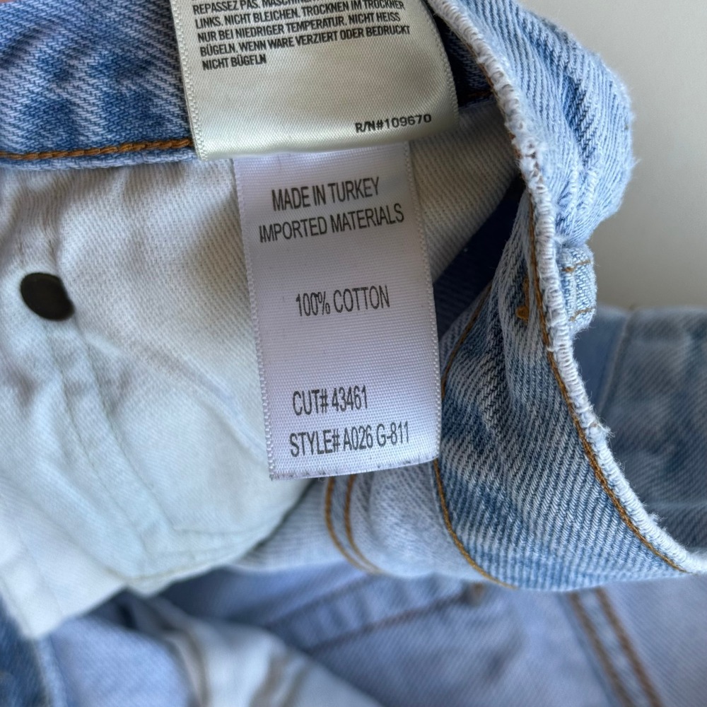 AGOLDE Parker Cut Off Denim Shorts Women's Size 27 Light Blue Distressed - Picture 3 of 7